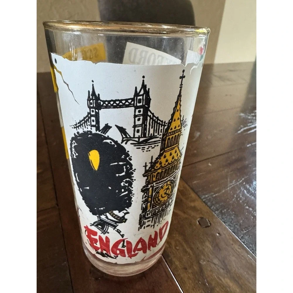 Libbey Coca-Cola Around the World‎ Glasses 12oz VTG 60s Italy France German UK
